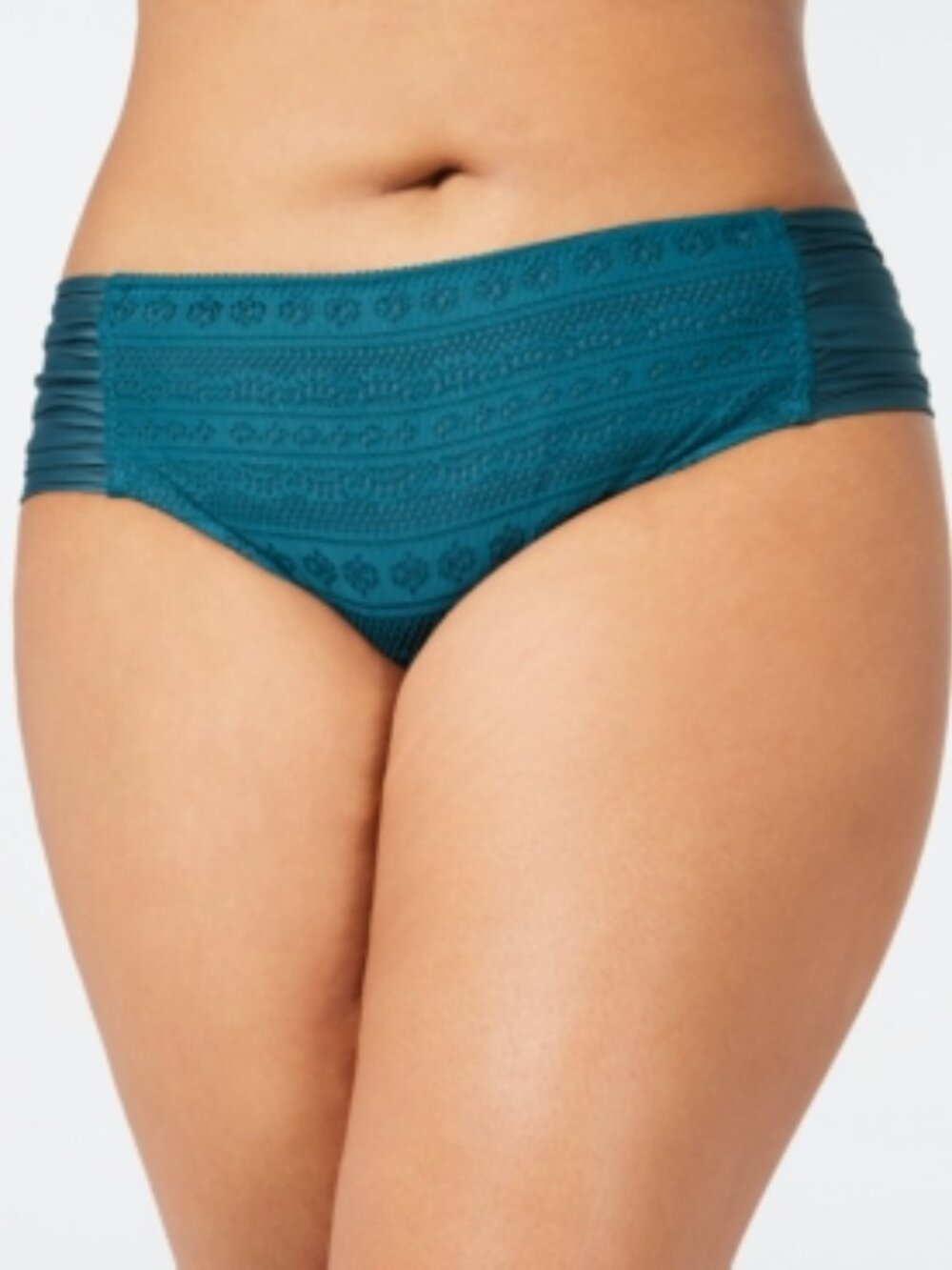 BECCA ETC Womens Plus Size Crochet Side Tab Bikini Bottoms